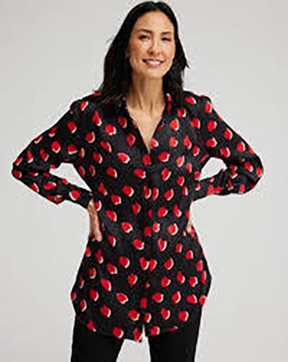 Chico's Heart Print Tunic Blouse Chico’s 2 (Large / US 12) NWT